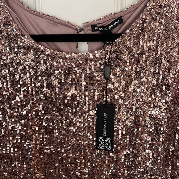 Cable & Gauge Tops Cable Gauge Rose Gold Sequin Poshmark